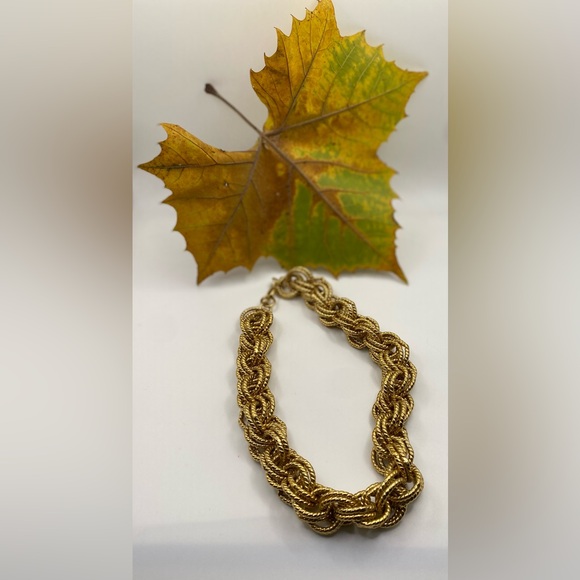 Erwin Pearl Signature Gold Tone Braided Necklace Vintage Elegance - Picture 3 of 9